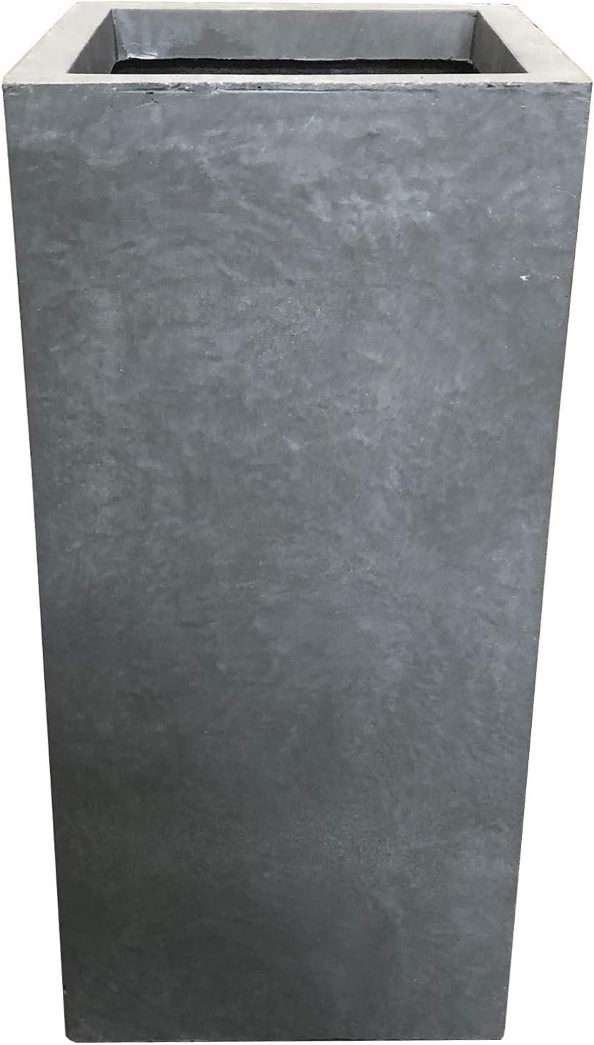 Rosemead Home & Garden, Inc. 11" Wide Kante Elegant Square Concrete/Fiberglass Indoor Outdoor Planter Box Slate Gray