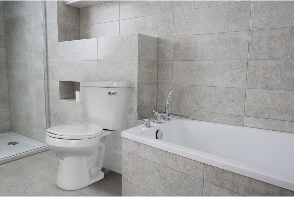 Centoco Elongated Closed Front White Plastic Toilet Seat with Slow Close