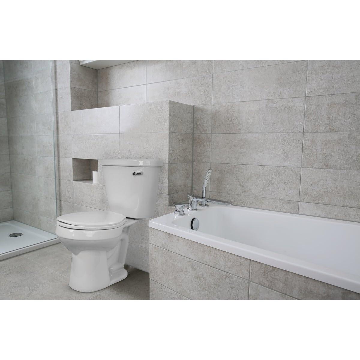 Centoco Elongated Closed Front White Plastic Toilet Seat with Slow Close