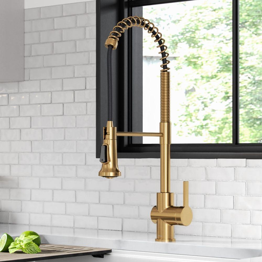 KRAUS Britt Commercial Style Single Handle Pull Down Kitchen Faucet