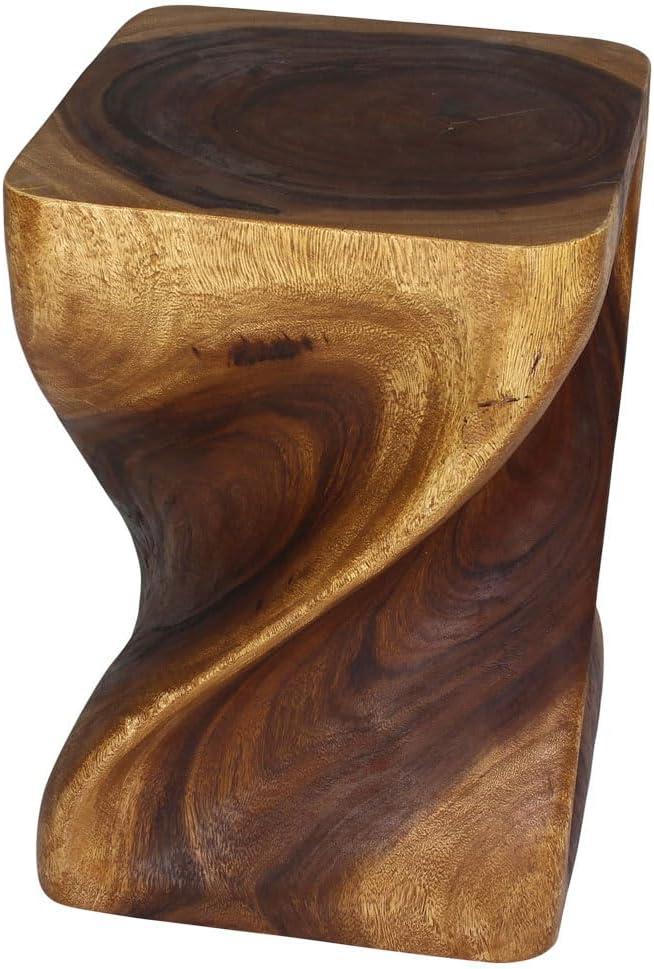Kammika Import Export Co., Ltd. Haussmann® Big Twist Wood Stool Table 14 in SQ x 20 in H Walnut Oil