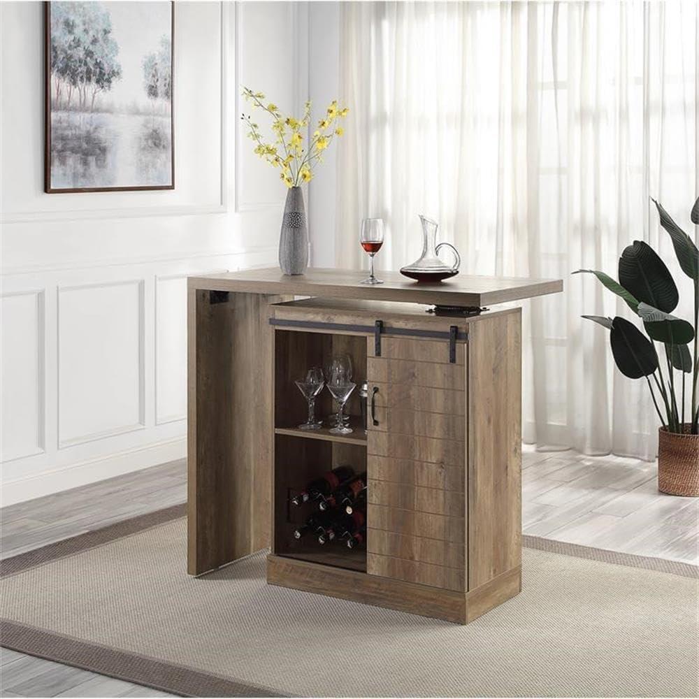 47" Quillon Console Table Rustic Oak Finish - Acme Furniture: Wood Composite, Storage, No Assembly Required