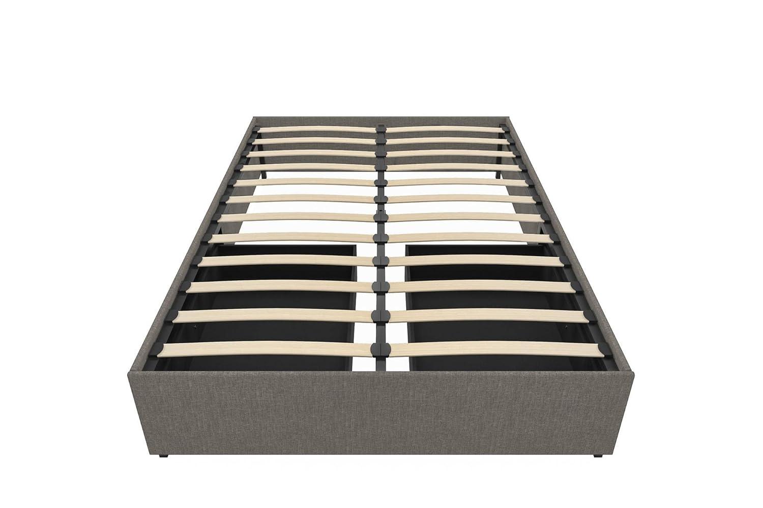 DHP Maven Platform Bed with Storage, Full, Gray Linen