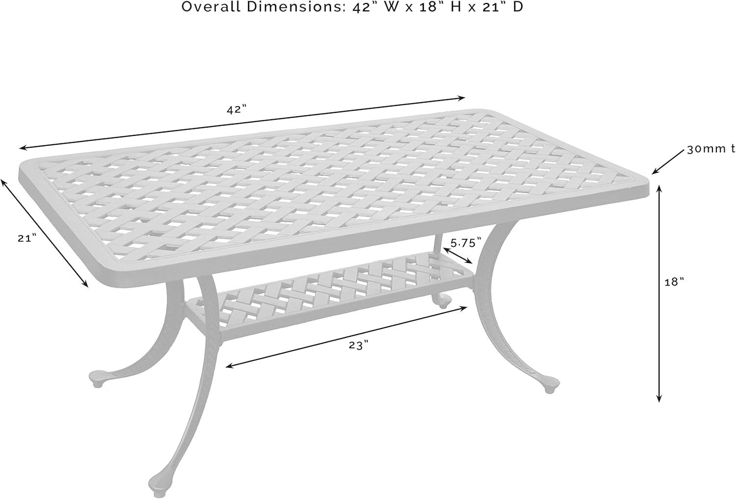 Sedona Rectangular Outdoor Coffee Table - Black - Crosley