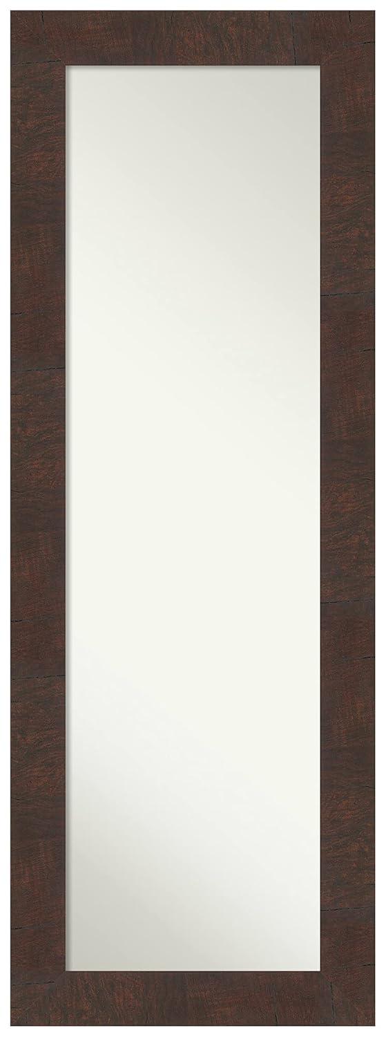 19" x 53" Non-Beveled Wildwood Brown Full Length on The Door Mirror - Amanti Art: Polystyrene Frame, Includes Mounting Hardware