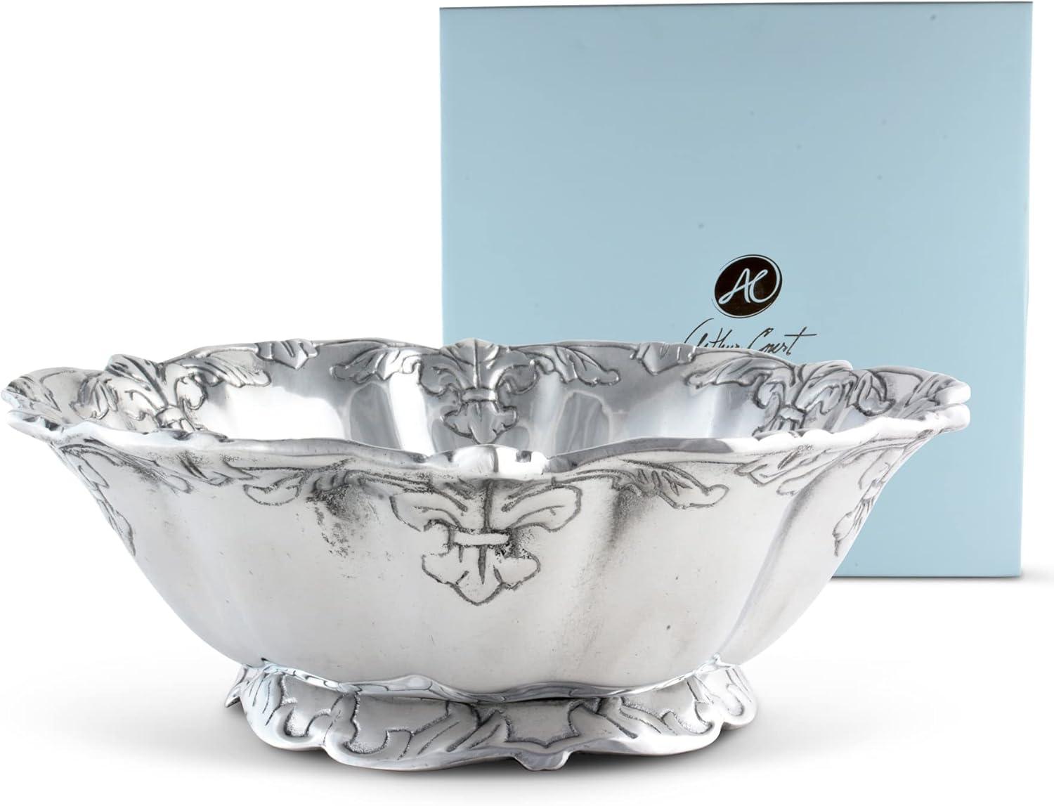 Arthur Court Designs Fleur De Lis Aluminum Salad Bowl