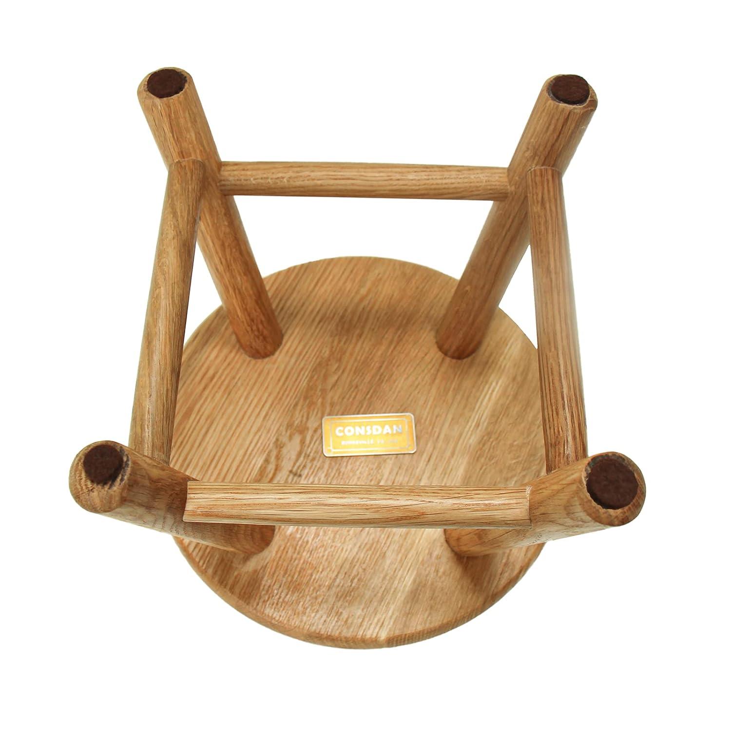 Natural Oak Handcrafted Solid Wood Kids Stool