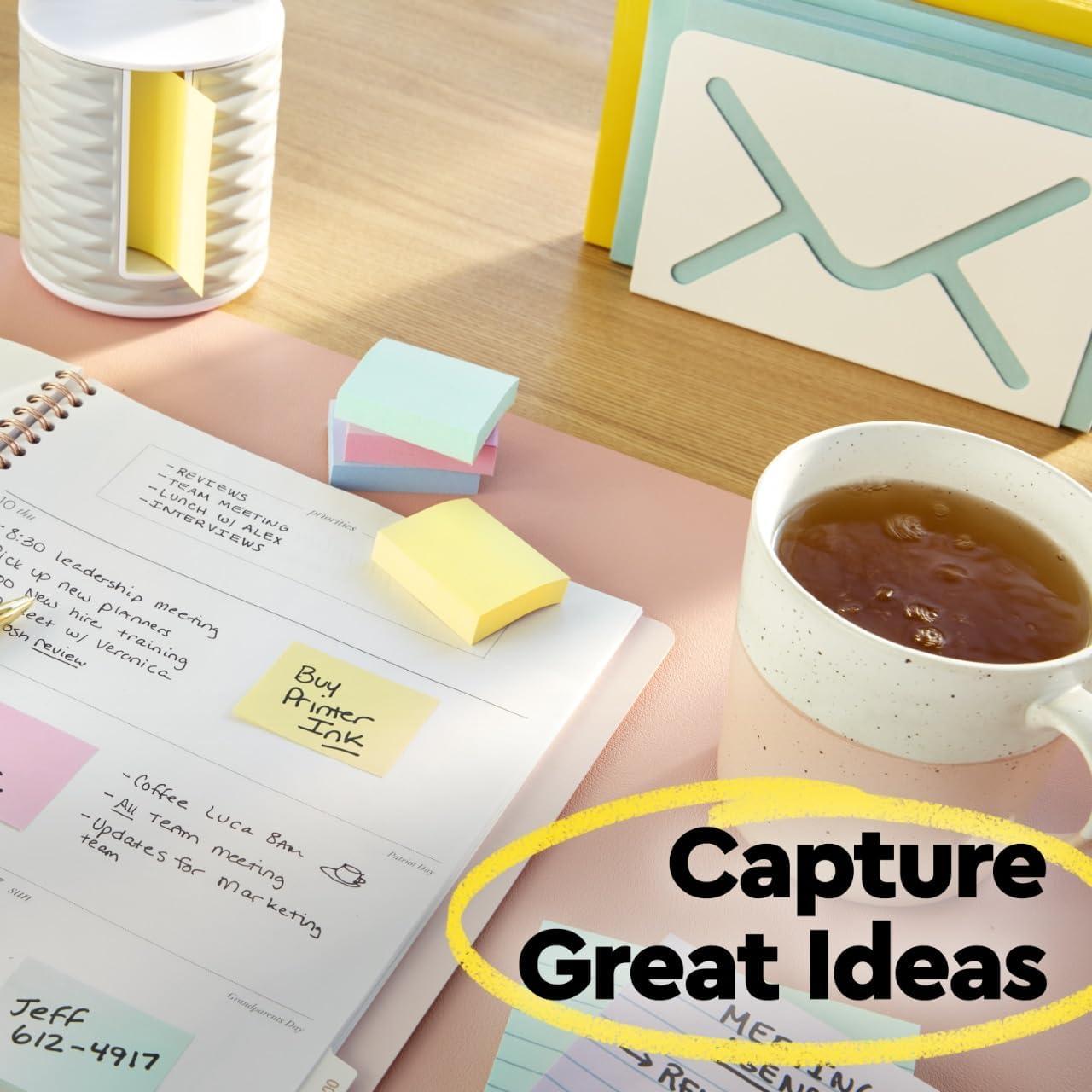 Post-it Notes, 3 in x 3 in, 18 Sticky Notes Pads, 100 Sheets per Pad, The Iconic Canary Yellow Note, School Supplies and Oﬃce Products