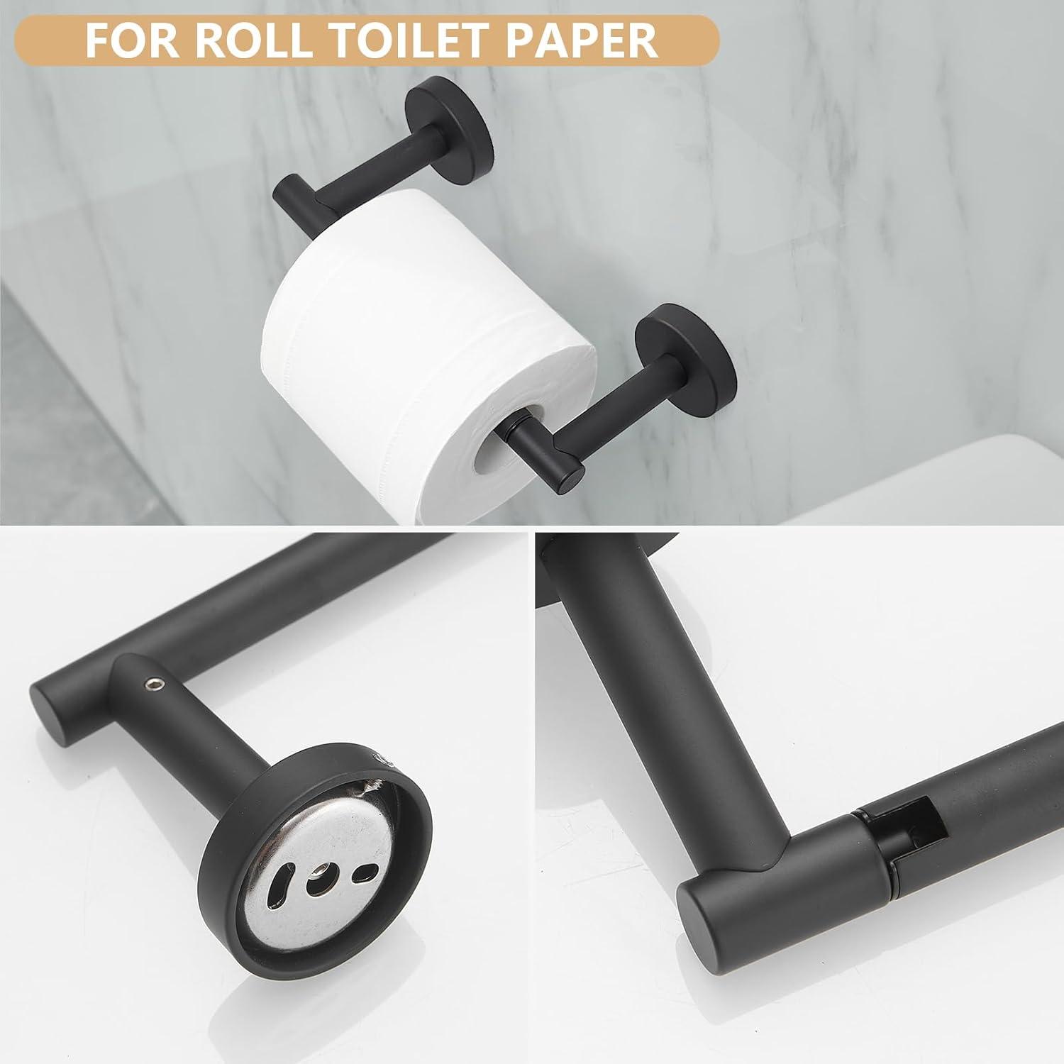 Matte Black Stainless Steel Wall Mounted Toilet Paper Holder