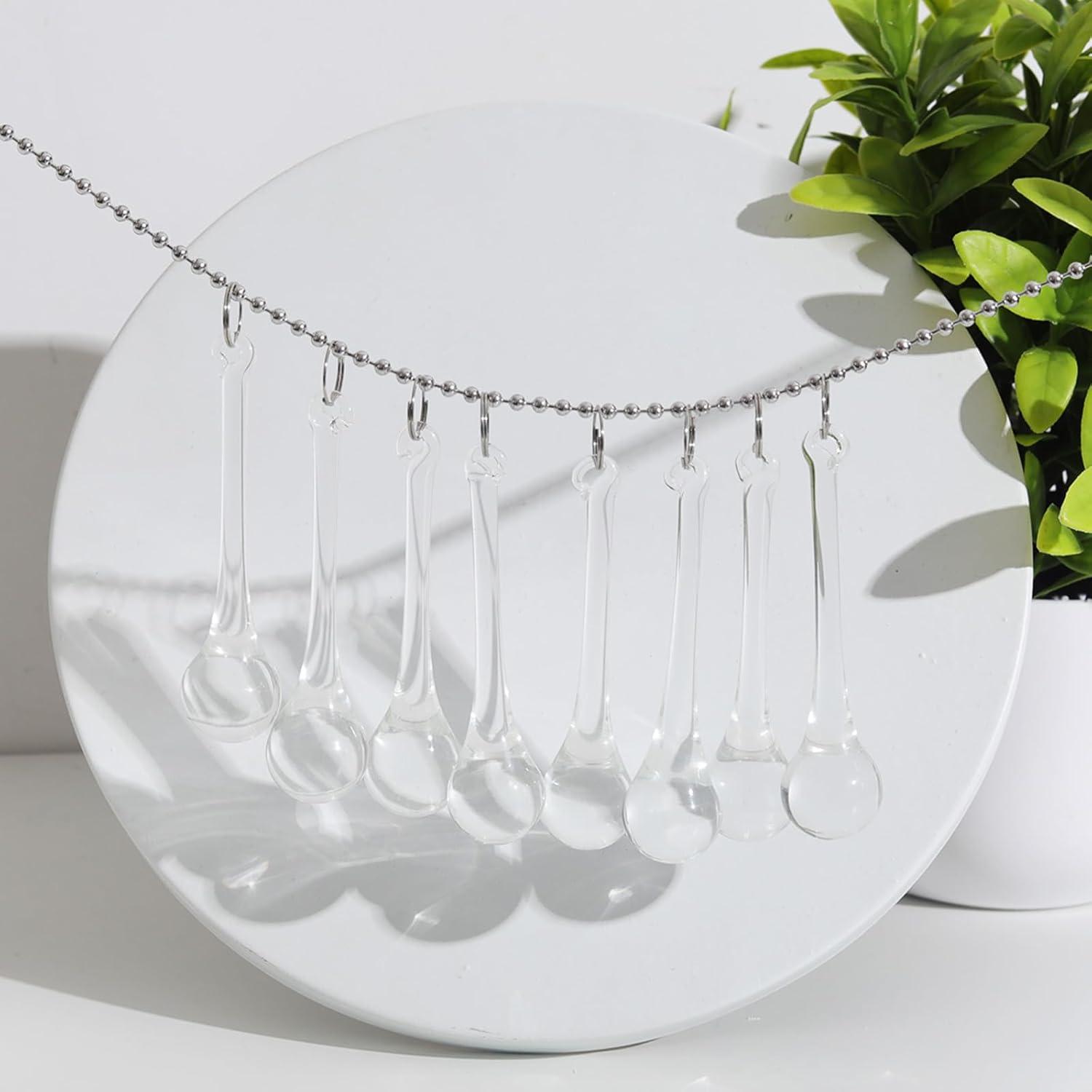 LONGWIN 20pcs Crystal Teardrop Chandelier Pendant Parts Wedding Party Christmas Tree Decorations Ornaments