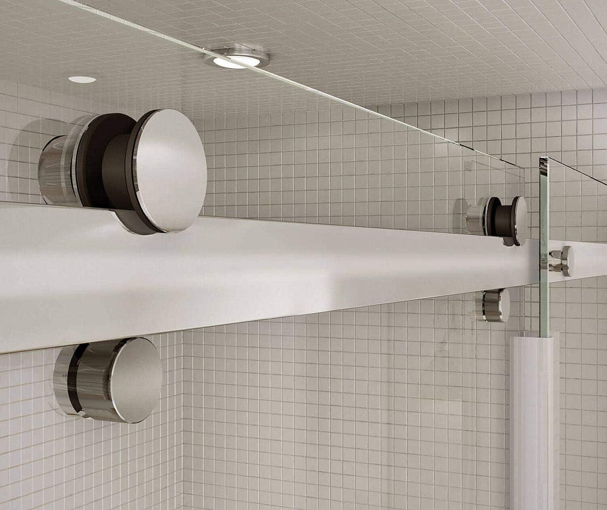 Halo 59 in. x 59 in. Frameless Sliding Tub Door in Chrome