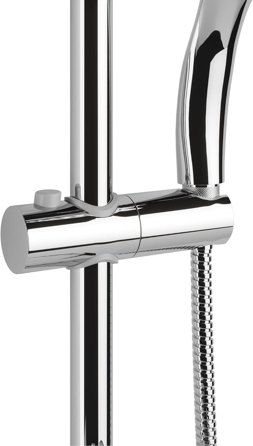 Chrome Adjustable Height Rain Shower System with Handheld