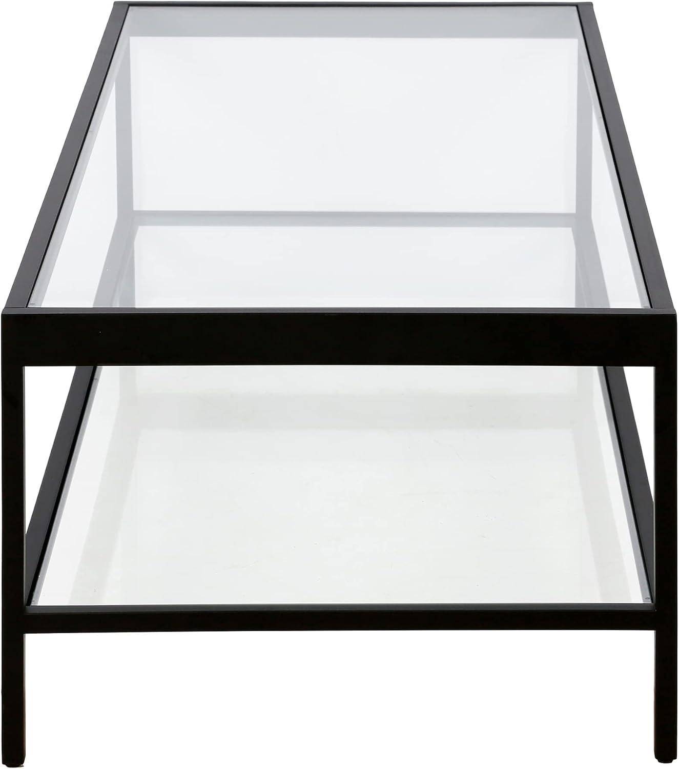Evelyn&Zoe Alexis 54" Wide Rectangular Coffee Table, Blackened Bronze