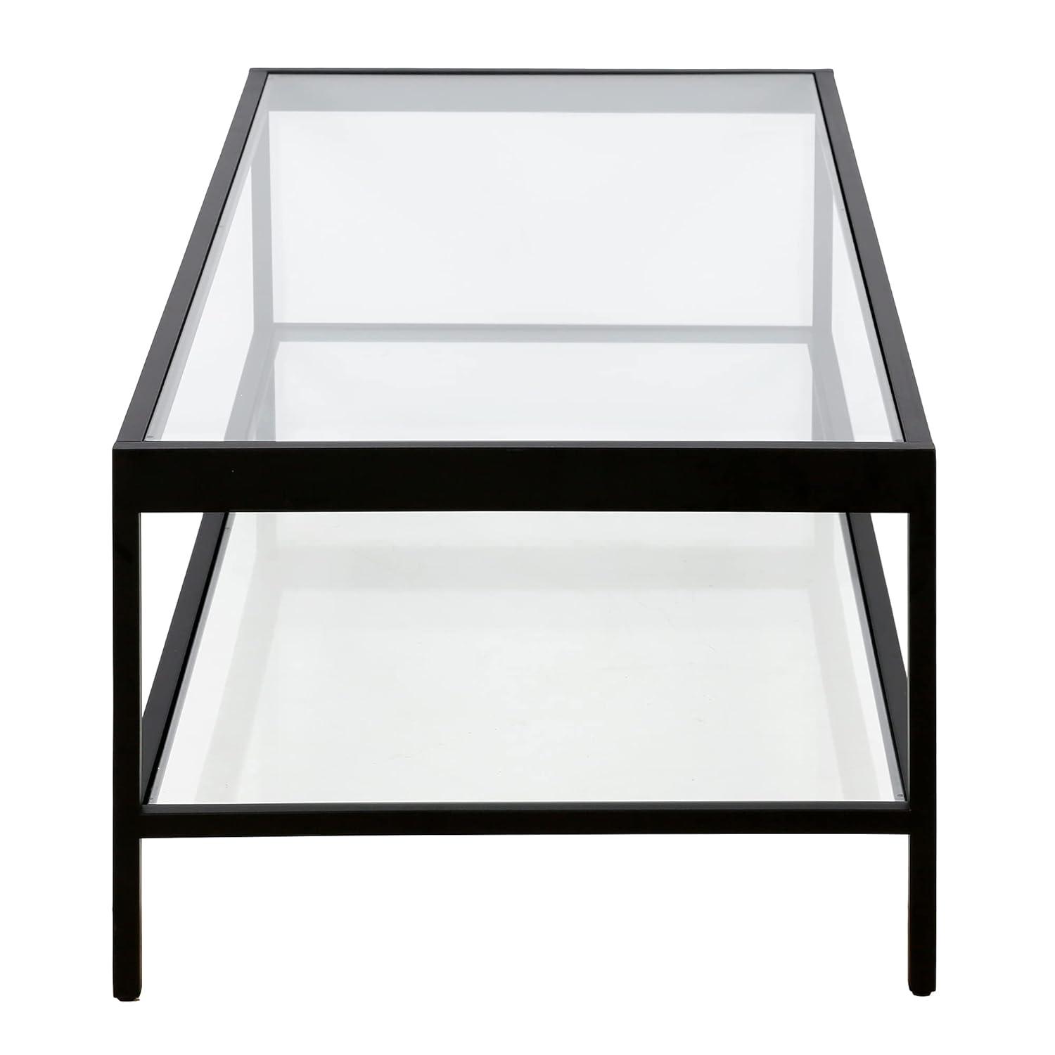 Evelyn&Zoe Alexis 54" Wide Rectangular Coffee Table, Blackened Bronze