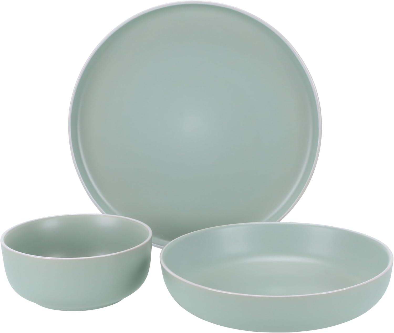 Gibson Home Canyon Crest 12-Piece Stackable Matte Melamine Dinnerware Set