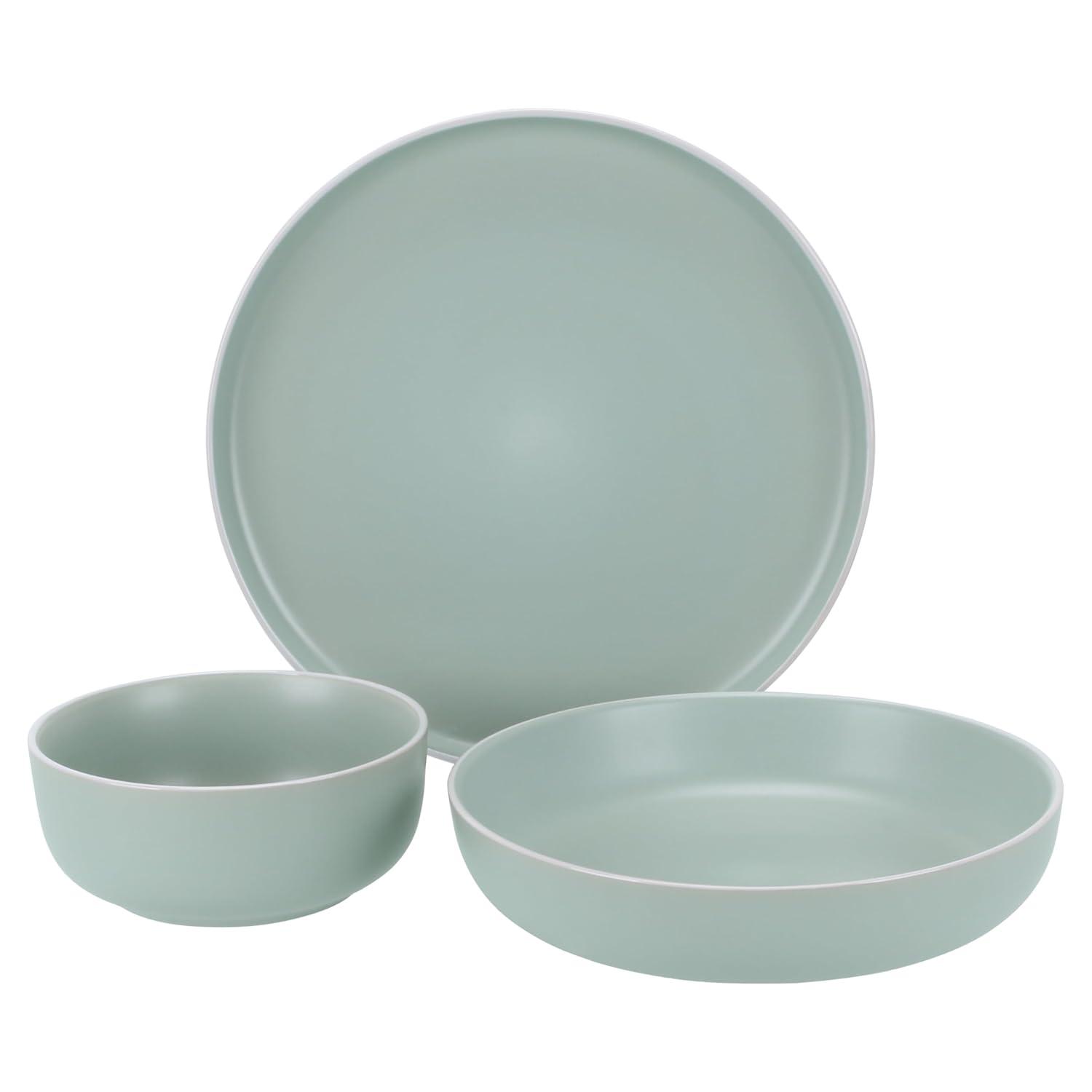 Gibson Home Canyon Crest 12-Piece Stackable Matte Melamine Dinnerware Set