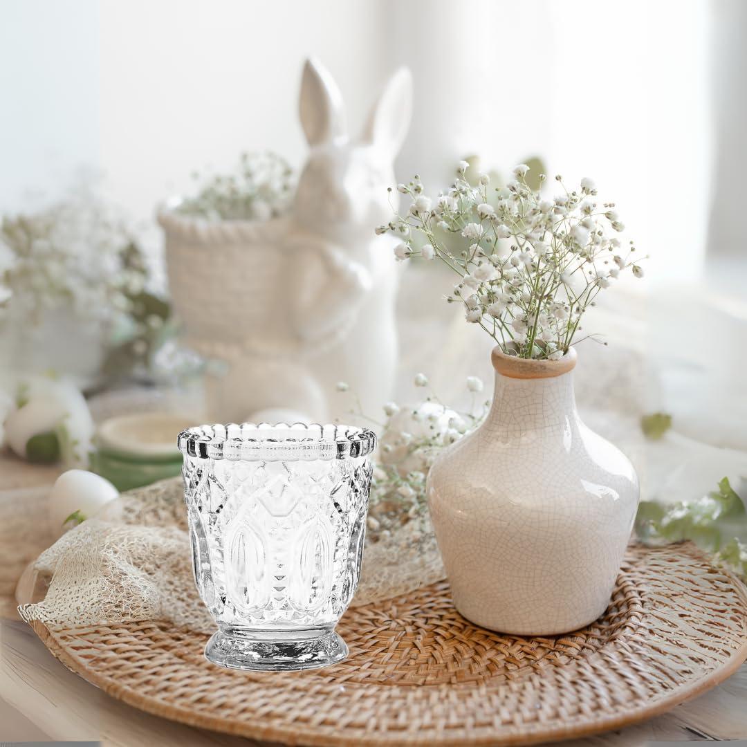 DIY Wedding Koyal Wholesale Vintage Glass Candle Holder (Pack of 6), 3 x 2.75