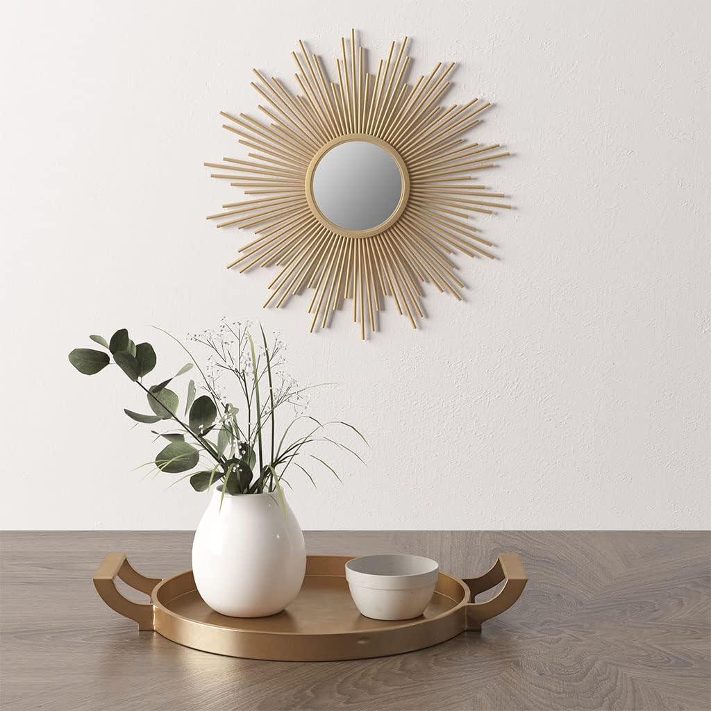 Madison Park Fiore Sunburst Wall Decor Mirror 14.5"D in Gold