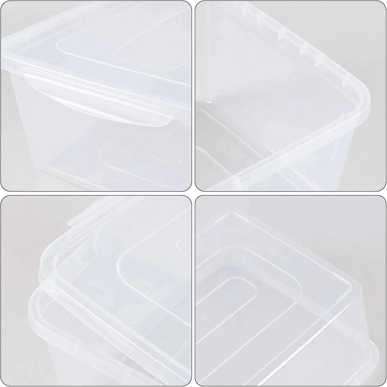 Clear Stackable Plastic Storage Boxes with Lids, 16 Quart, 2-Pack