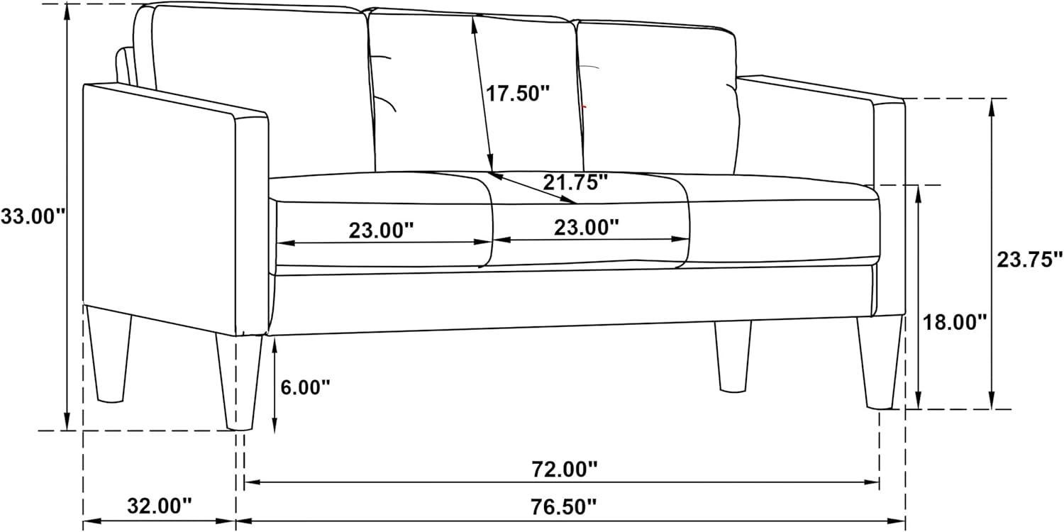 Alma Ruth 3-Piece Upholstered Track Arm Sofa Set Grey