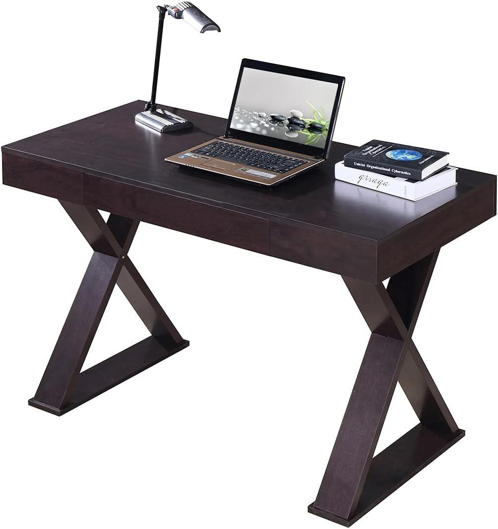 Techni Mobili Trendy Home Office Lap Desks with Drawer, Espresso 22 x 47.25 in, 1 Count, 1 Pack