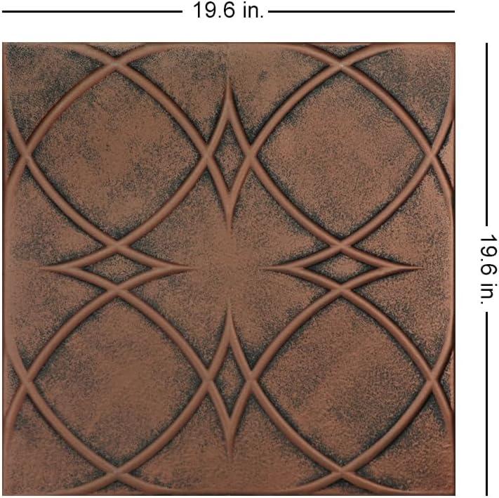 R82 - Circles And Stars Foam Glue-up Ceiling Tile in Antique Copper Orange (129.6 Sq.ft / Pack) - 48 Pieces