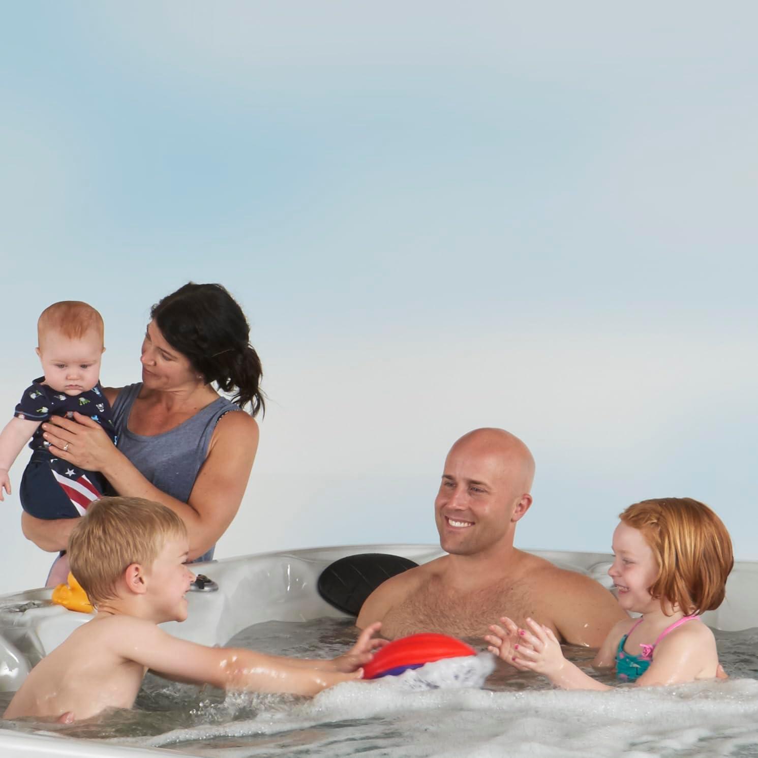 Aqualife® by Strong Spas® Grand Banks™ 5-Person 81-Jet Acrylic Lounger Hot Tub Spa, Stainless Steel Heater and Ozonator, Multi Color LED Lighting, Insulated Cover Included