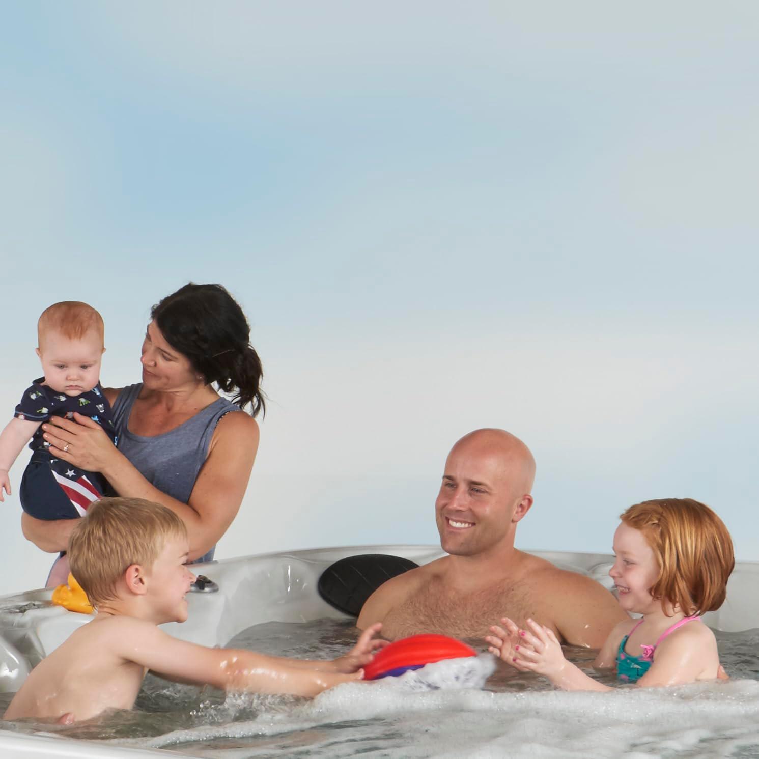 Aqualife® by Strong Spas® Grand Banks™ 5-Person 81-Jet Acrylic Lounger Hot Tub Spa, Stainless Steel Heater and Ozonator, Multi Color LED Lighting, Insulated Cover Included