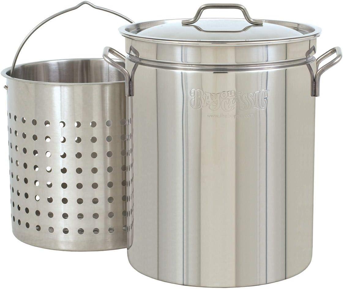 Bayou Classic KDS-144 44 qt Stainless Boil Steam Fry Pot Stock