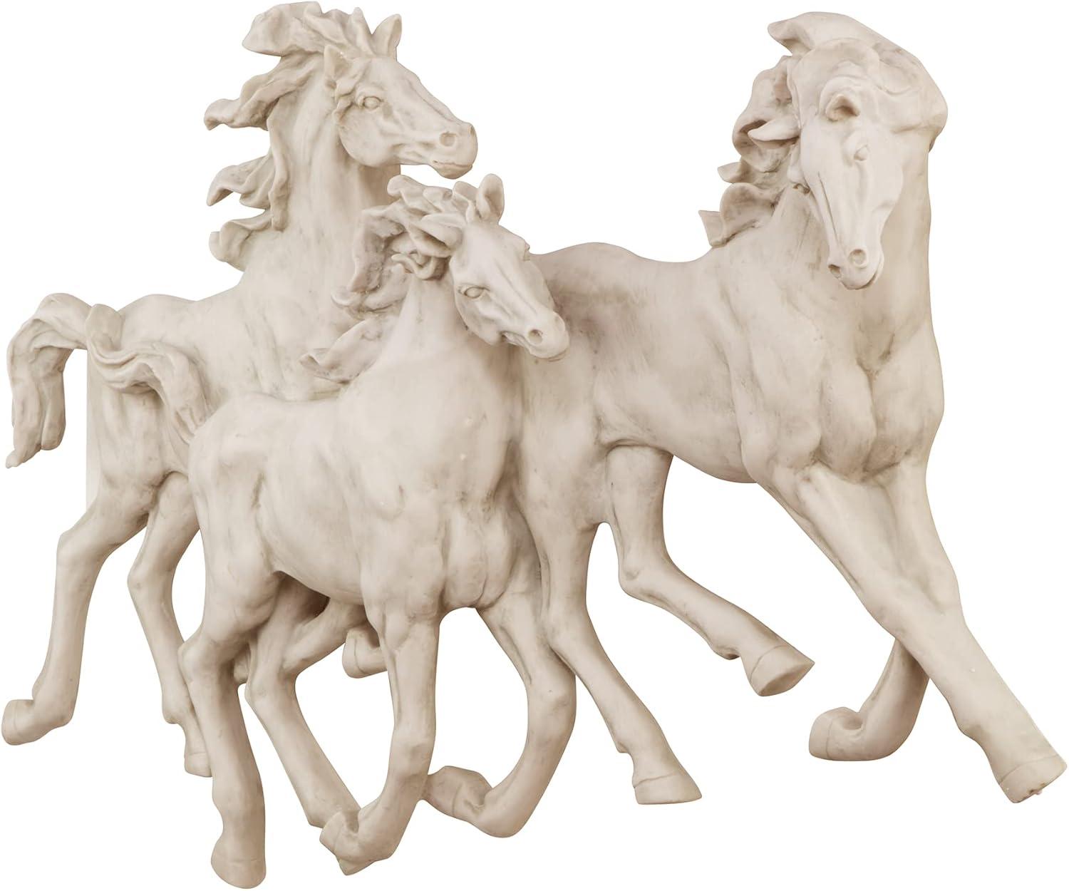 Design Toscano Los Tres Caballos del Castillo Alomar Wall Sculpture