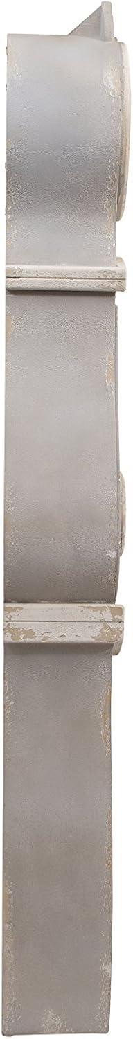 Distressed Gray Wood Grandfather Style Wall Clock