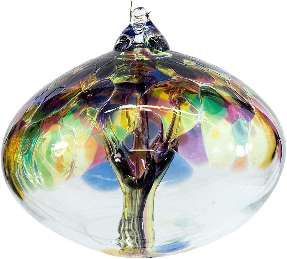 Large Multicolor Recycled Glass Tree of Life Orb