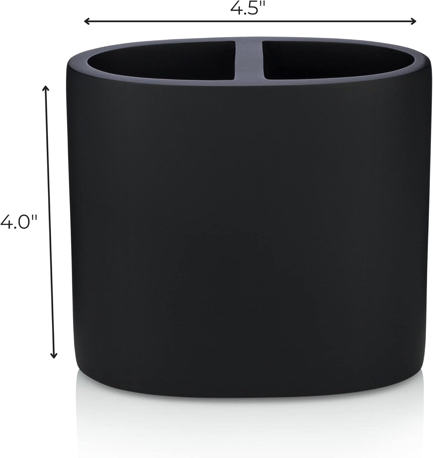 Essentra Home Matte Black Toothbrush Holder for Vanity Countertops