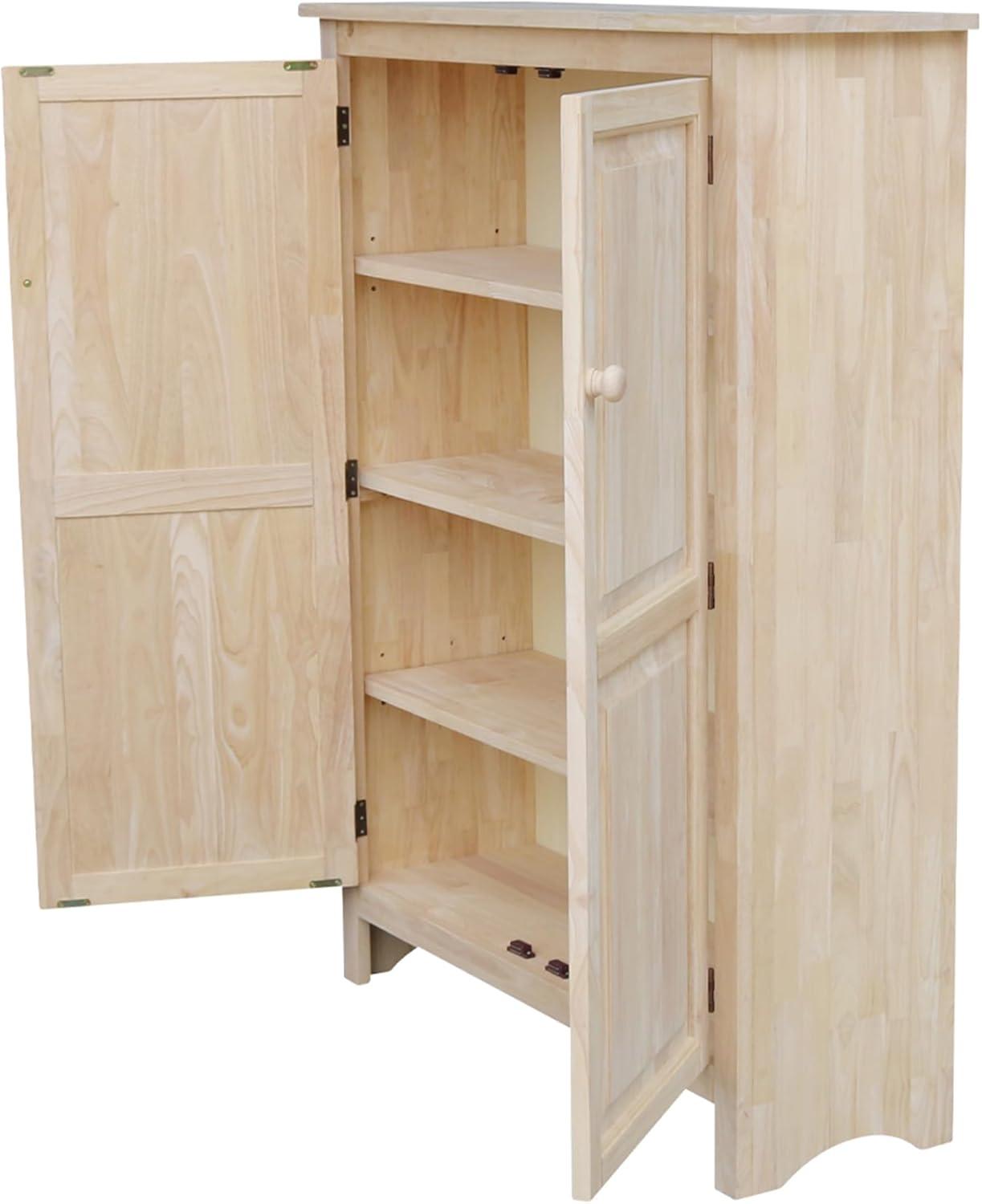 Eco-Friendly Parawood 53" Freestanding Jelly Cupboard with Adjustable Shelving