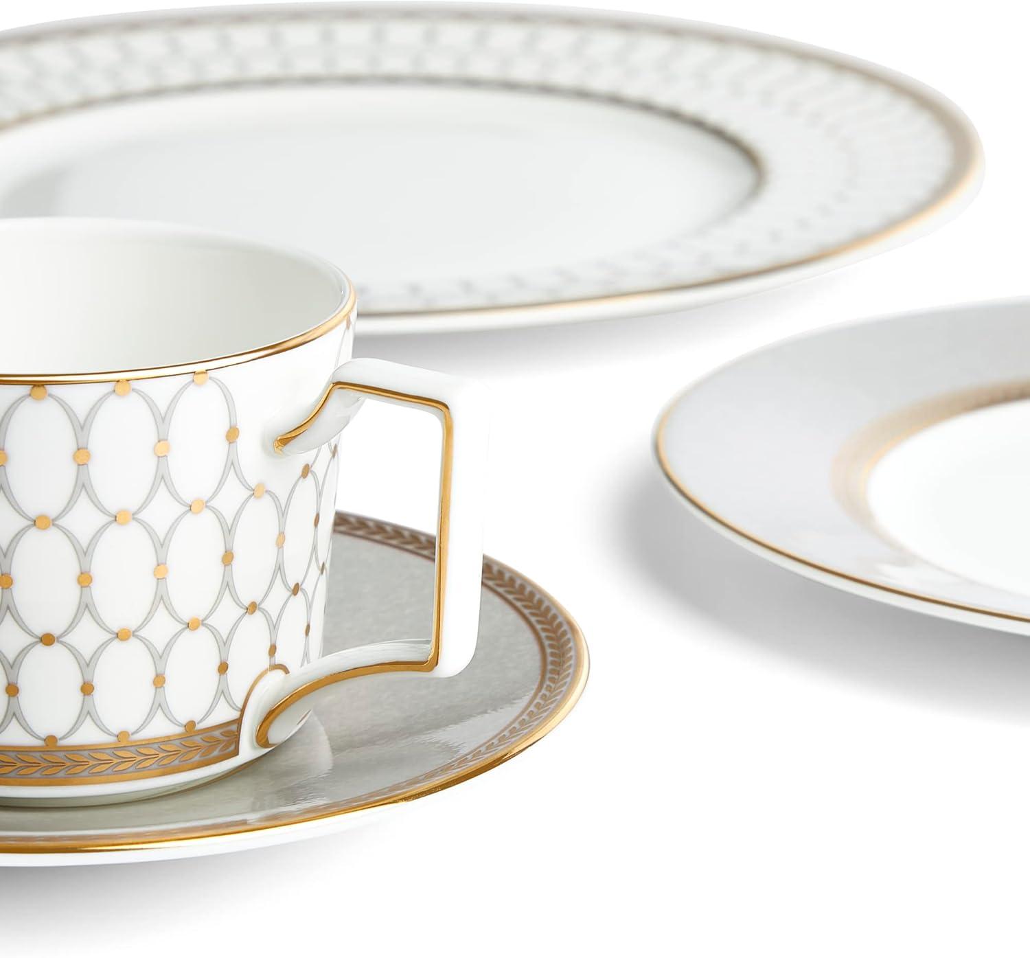 Renaissance Gray and Gold 5-Piece Porcelain Place Setting