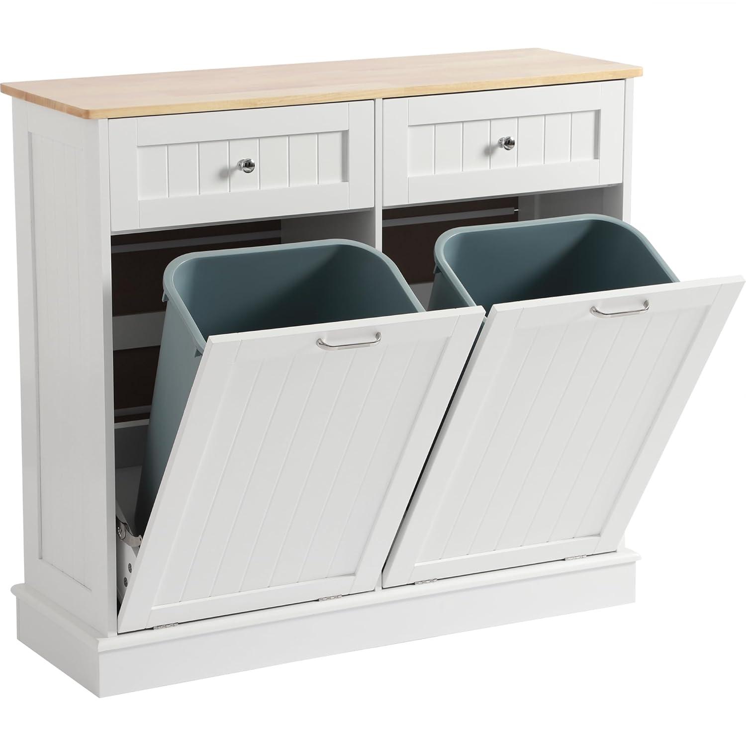 Double Tilt Out Trash Kitchen Cabinet