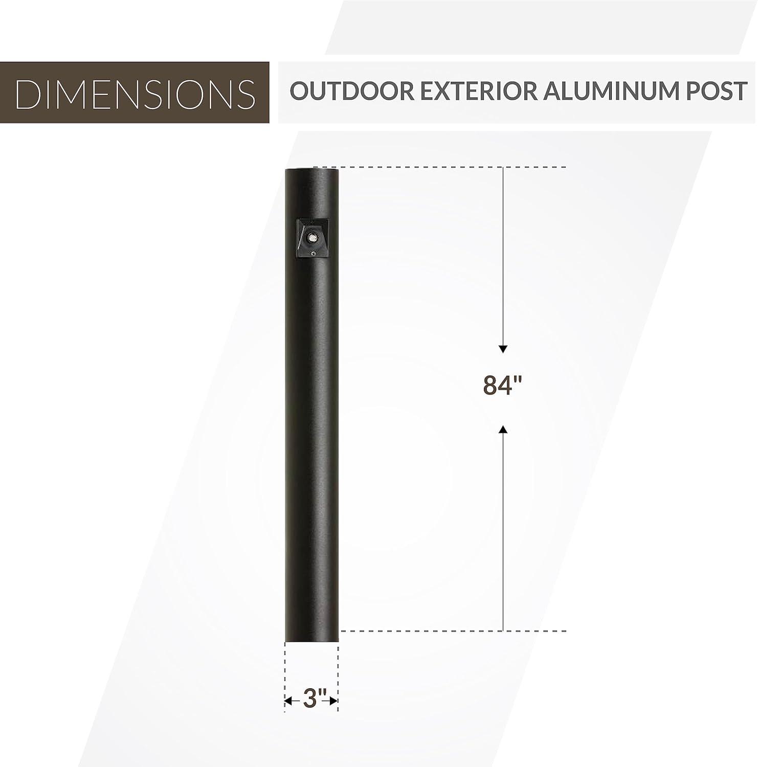 Tall Black Aluminum Outdoor Light Post with Photo Cell