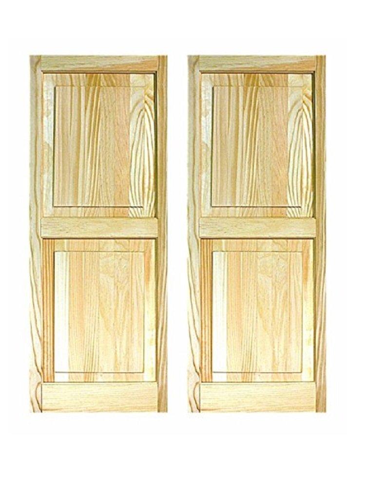 LTL Home Products Pinecroft Raised Panel Wood Exterior Shutters (Set of 2)