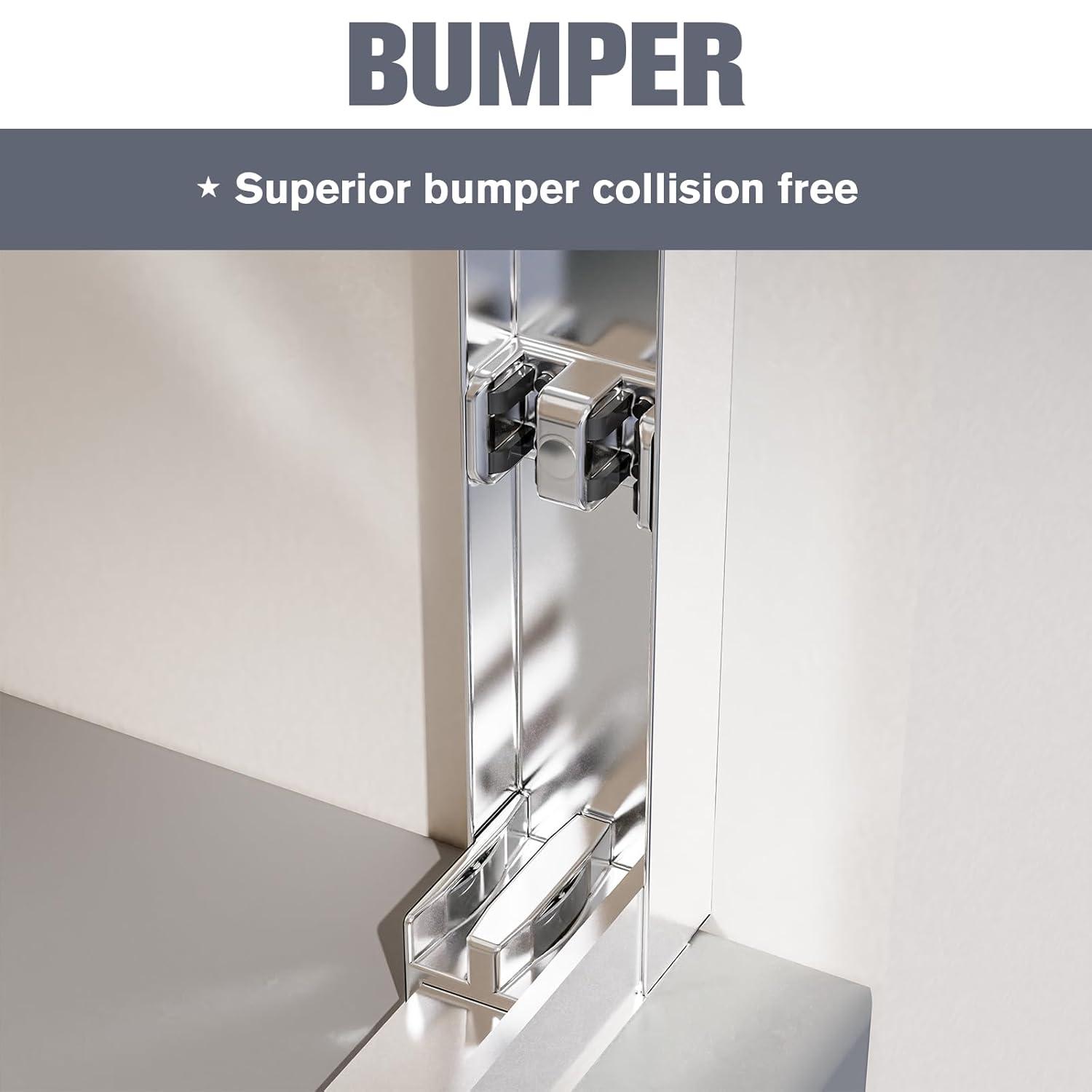 56"-60"W*58" H Semi-Frameless Double Sliding Tub Door, Bypass Bathtub Shower, 1/4" (6mm) Thick SGCC Tempered Glass Door, Chrome