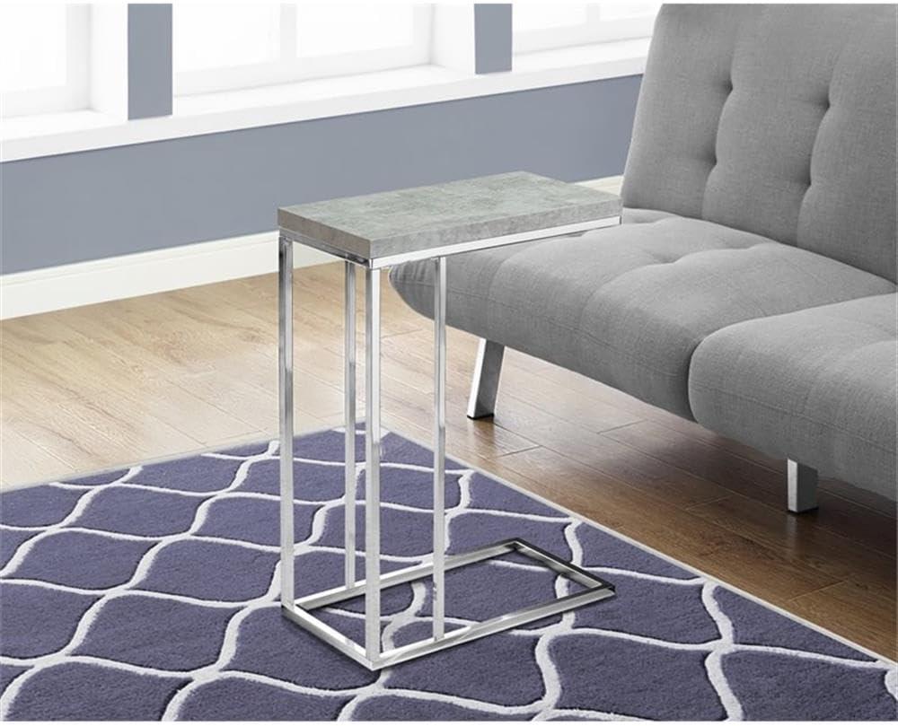 CodYinFI I 3007, Accent Table, Chrome Metal, Grey Cement