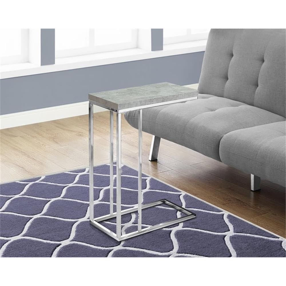 CodYinFI I 3007, Accent Table, Chrome Metal, Grey Cement