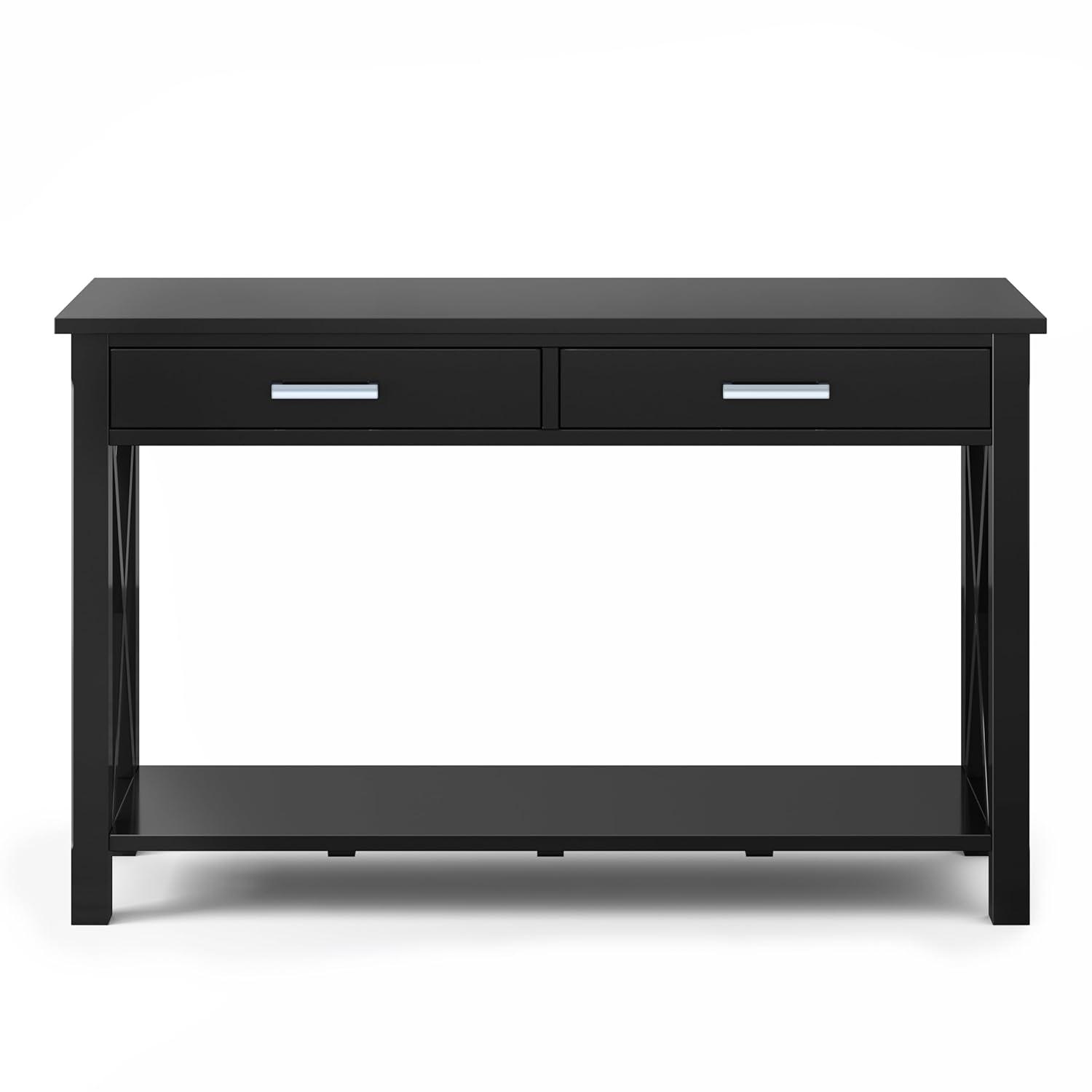 Simpli Home Kitchener 47"W Solid Wood Contemporary Storage Console Table with 2 Drawers and Bottom Storage Shelf