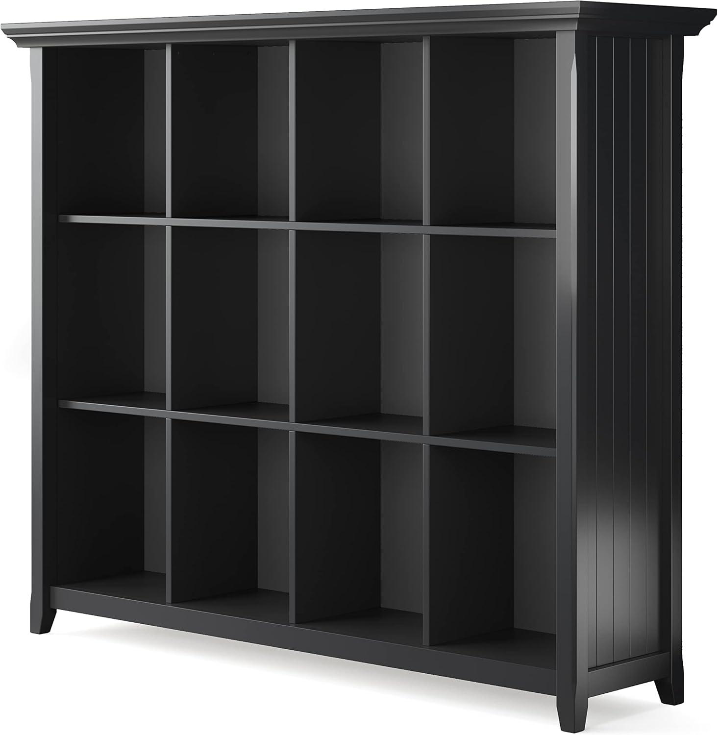 Simpli Home Acadian 57"W Solid Wood Storage Console Table