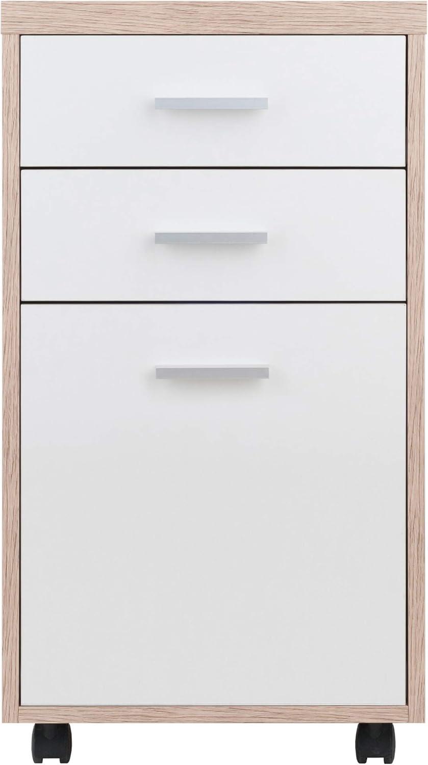 Kenner Mobile File Cabinet Wood - Winsome: Mid-Century Modern, 3-Drawer Office Storage, Anti-Tip Hardware