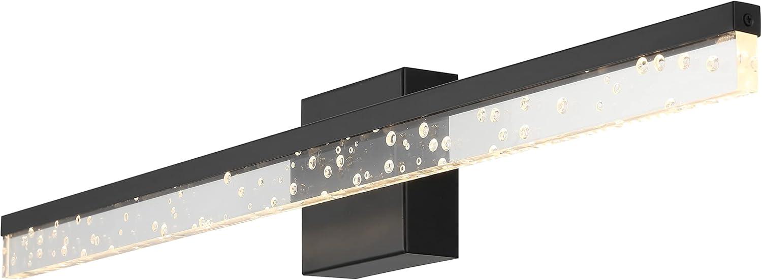 Ingres 30" Black Iron Dimmable Vanity Light with Acrylic Shade