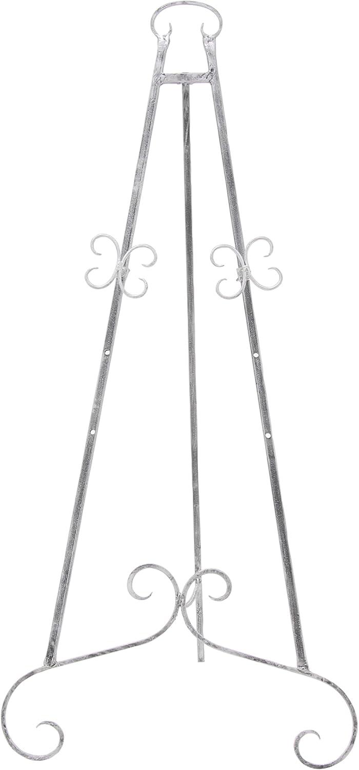 Gray Metal Adjustable Scroll Easel with Chain Support