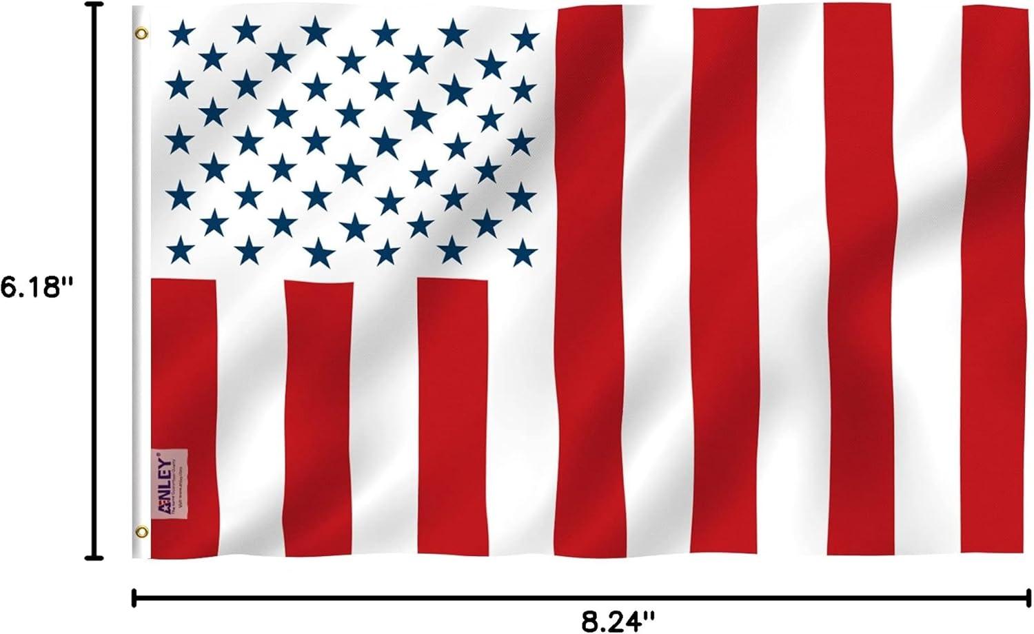 Patriotic 3x5 Foot Red and White Polyester USA Flag