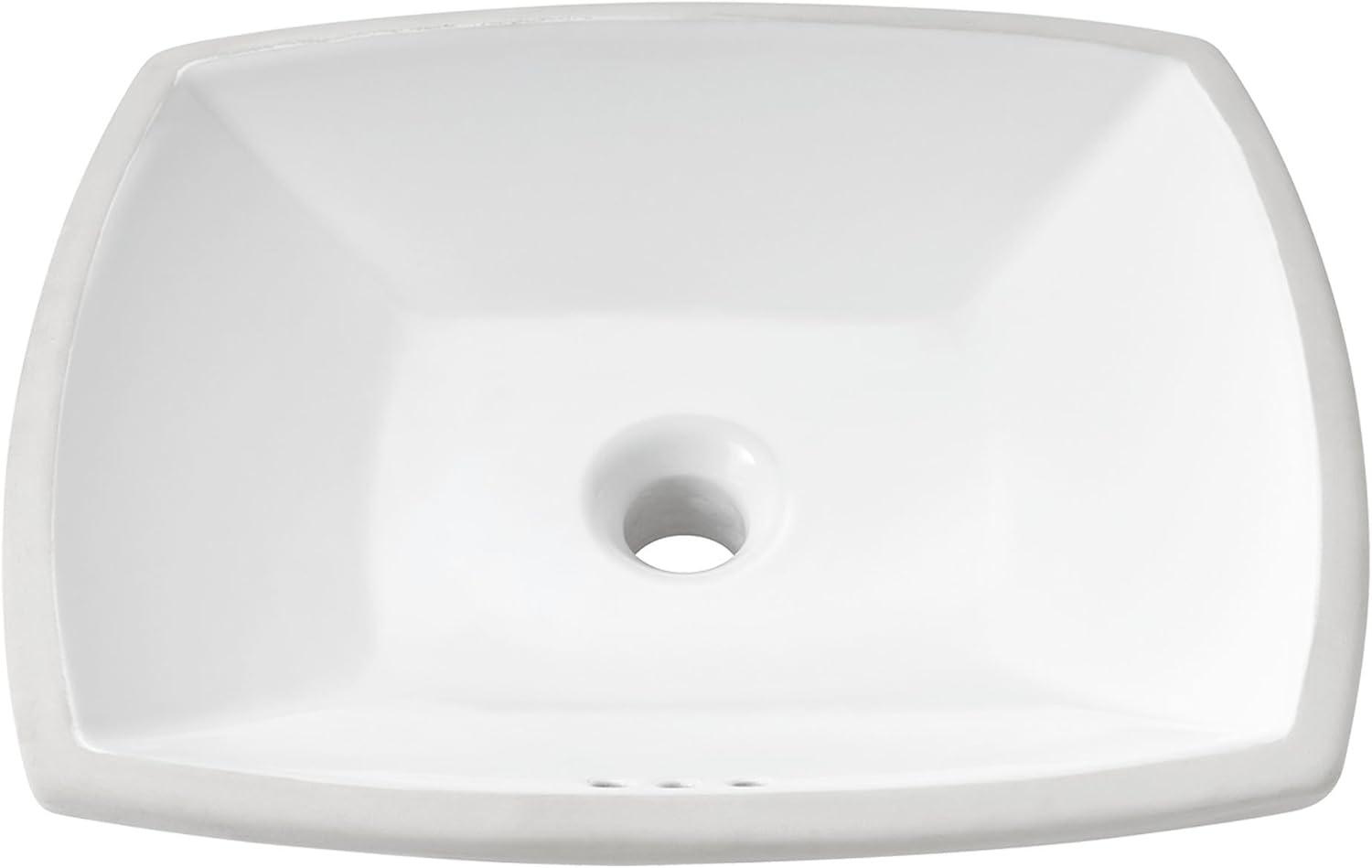 American Standard Edgemere 16.125'' White Vitreous China Rectangular Bathroom Sink with Overflow