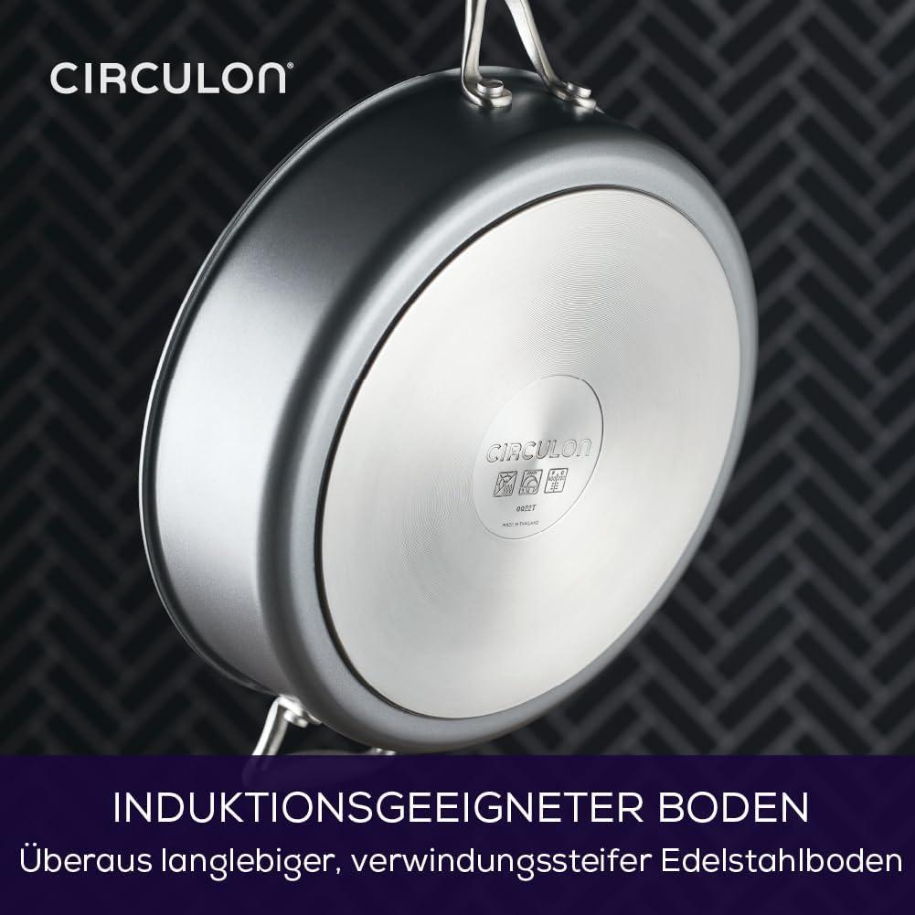 Circulon A1 Series with ScratchDefense Technology 5qt Nonstick Induction Saute Pan with Lid Graphite: Dishwasher-Safe, 11.5" Aluminum Fry Pan