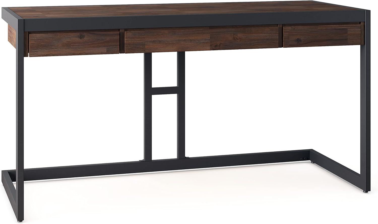 Solid Acacia Wood Modern Industrial Desk